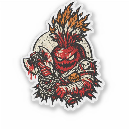 Bietwortel Berserker Halloween — Donkere Retro Kri Sticker (Voorkant)