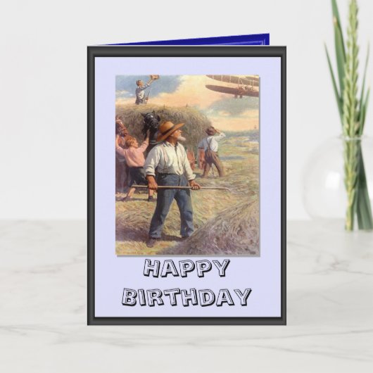 Bievliegtuig over het hooiveld kaart (Voorkant)