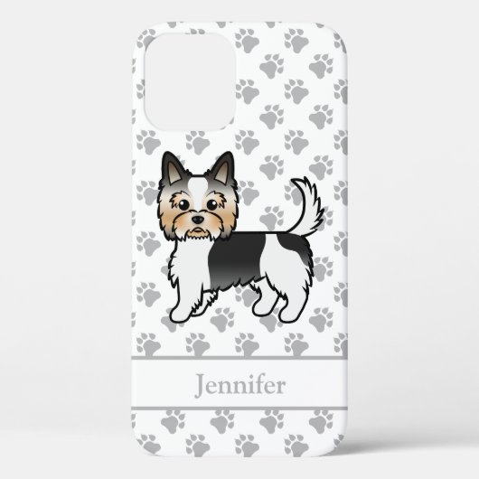 Biewer Terrier / Biewer Yorkie Cartoon Hond & Naam Case-Mate iPhone Case (Achterkant)