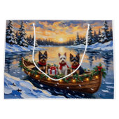 Biewer Terrier Christmas Boat Holiday Groot Cadeauzakje (Voorkant)