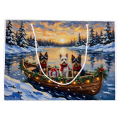 Biewer Terrier Christmas Boat Holiday Groot Cadeauzakje (Achterkant)