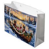 Biewer Terrier Christmas Boat Holiday Groot Cadeauzakje (Achterkant Gekanteld)