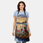 Biewer Terrier Christmas Boat Holiday Schort (Gedragen)