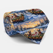 Biewer Terrier Christmas Boat Holiday Stropdas (Opgerold)