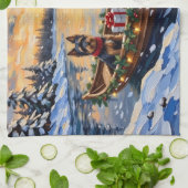 Biewer Terrier Christmas Boat Holiday Theedoek (Gevouwen)