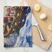 Biewer Terrier Christmas Boat Holiday Theedoek (Quarter Fold)