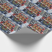 Biewer Terrier Christmas Red Truck Holiday Cadeaupapier (Hoek)