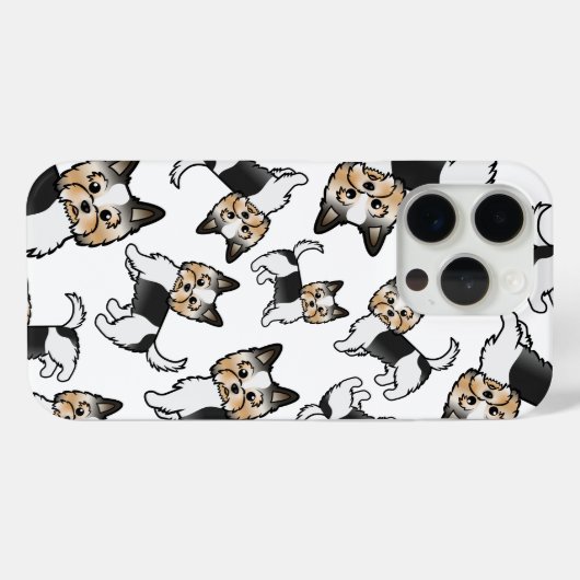 Biewer Terrier Cute Cartoon Dog Patroon Case-Mate iPhone Case (Achterkant (horizontaal))