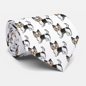 Biewer Terrier Cute Cartoon Dog Patroon Stropdas (Opgerold)