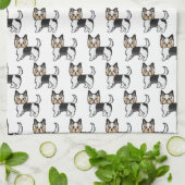 Biewer Terrier Cute Cartoon Dog Patroon Theedoek (Gevouwen)