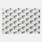 Biewer Terrier Cute Cartoon Dog Patroon Theedoek (Horizontaal)