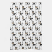 Biewer Terrier Cute Cartoon Dog Patroon Theedoek (Verticaal)