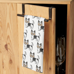 Biewer Terrier Cute Cartoon Dog Patroon Theedoek