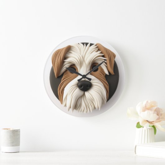 Biewer Terrier Dog 3D geïnspireerd Grote Klok (Huis)