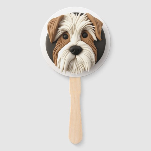 Biewer Terrier Dog 3D geïnspireerd Handwaaier (Voorkant)