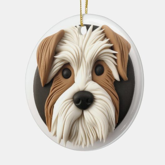 Biewer Terrier Dog 3D geïnspireerd Keramisch Ornament (Links)