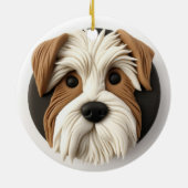 Biewer Terrier Dog 3D geïnspireerd Keramisch Ornament (Achterkant)