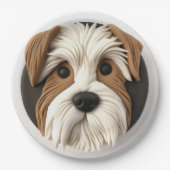 Biewer Terrier Dog 3D geïnspireerd Papieren Bordje (Voorkant)