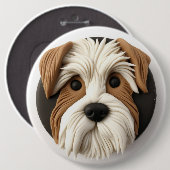 Biewer Terrier Dog 3D geïnspireerd Ronde Button 6,0 Cm (Voorkant /achterkant)