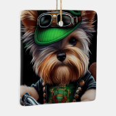 Biewer Terrier Dog Driving Bike Street Patrick's D Keramisch Ornament (Rechts)