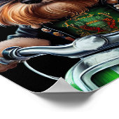 Biewer Terrier Dog Driving Bike Street Patrick's D Poster (Hoek)