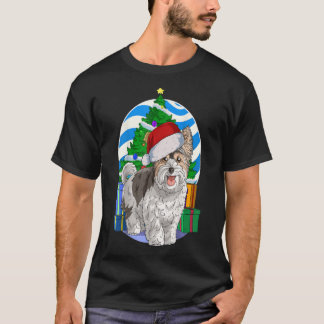 Biewer Terrier Dog Santa kerstboom Decor Gift T-shirt