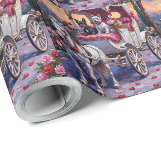 Biewer Terrier Dog Valentine's Day Cadeaupapier (Rol Hoek)