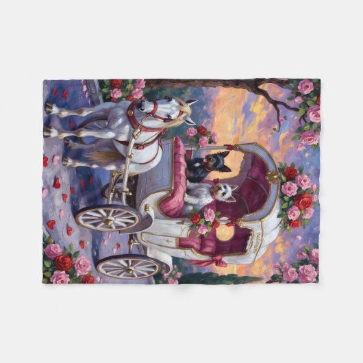 Biewer Terrier Dog Valentine's Day Fleece Deken (Voorkant (Horizontaal))