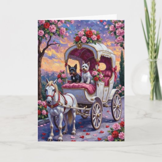 Biewer Terrier Dog Valentine's Day Kaart (Voorkant)