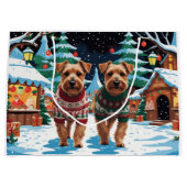 Biewer Terrier Dogs Christmas Snow Holiday Groot Cadeauzakje (Voorkant)