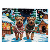 Biewer Terrier Dogs Christmas Snow Holiday Groot Cadeauzakje (Achterkant)