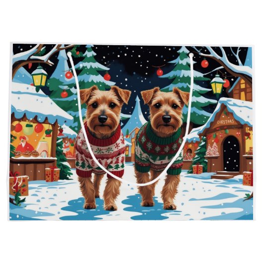 Biewer Terrier Dogs Christmas Snow Holiday Groot Cadeauzakje (Achterkant)