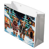 Biewer Terrier Dogs Christmas Snow Holiday Groot Cadeauzakje (Voorkant Gekanteld)