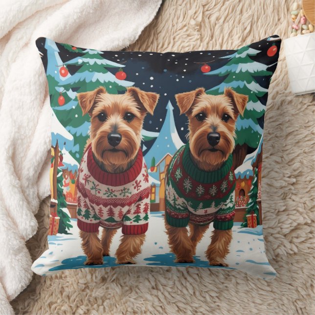 Biewer Terrier Dogs Christmas Snow Holiday Kussen (Deken)