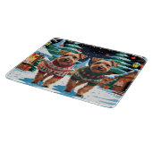 Biewer Terrier Dogs Christmas Snow Holiday Snijplank (Hoek)