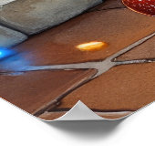 Biewer Terrier Fireplace with Christmas Lights Poster (Hoek)