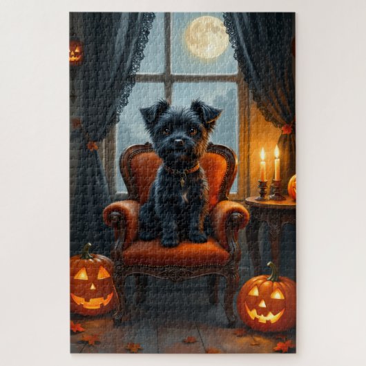 Biewer Terrier Gotische Victoriaanse Halloween Kun Legpuzzel (Verticaal)