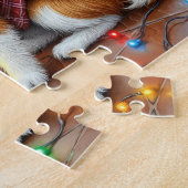 Biewer Terrier Haard met Kerstverlichting Legpuzzel (Zijkant)