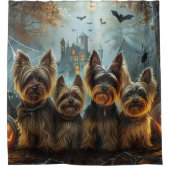 Biewer Terrier Halloween Nacht Doggy Delight Douchegordijn (Voorkant)