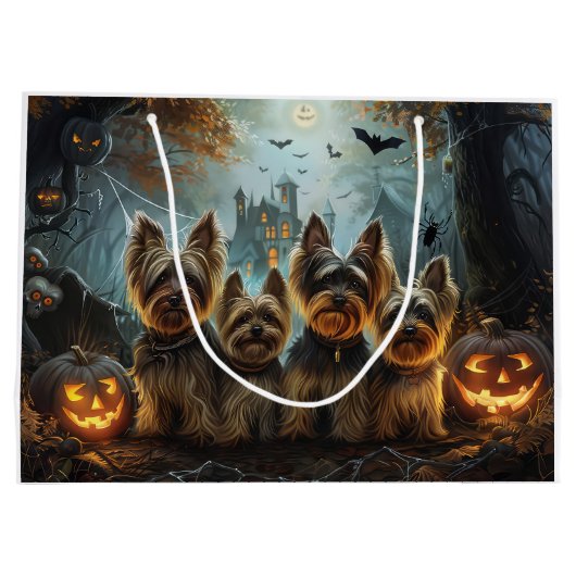 Biewer Terrier Halloween Nacht Doggy Delight Groot Cadeauzakje (Achterkant)