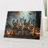 Biewer Terrier Halloween Nacht Doggy Delight Kaart (Voorkant)
