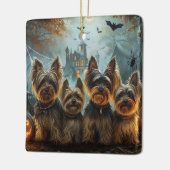 Biewer Terrier Halloween Nacht Doggy Delight Keramisch Ornament (Links)