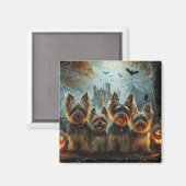 Biewer Terrier Halloween Nacht Doggy Delight Magneet (Voorkant / Achterkant)