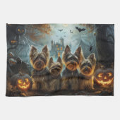 Biewer Terrier Halloween Nacht Doggy Delight Theedoek (Horizontaal)