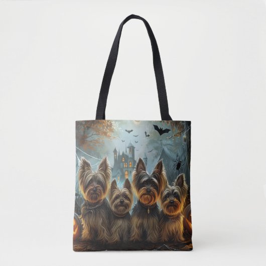 Biewer Terrier Halloween Nacht Doggy Delight Tote Bag (Voorkant)