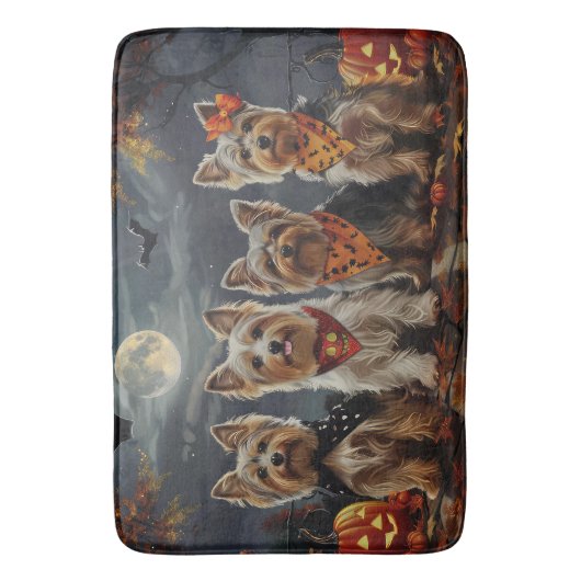 Biewer Terrier Halloween Spooky Badmat (Voorkant Verticaal)