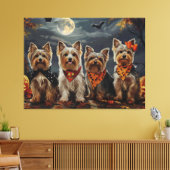 Biewer Terrier Halloween Spooky Canvas Afdruk (Insitu (Woonkamer))