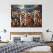 Biewer Terrier Halloween Spooky Canvas Afdruk (Insitu (Slaapkamer))