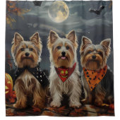 Biewer Terrier Halloween Spooky Douchegordijn (Voorkant)