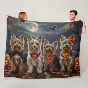 Biewer Terrier Halloween Spooky Fleece Deken